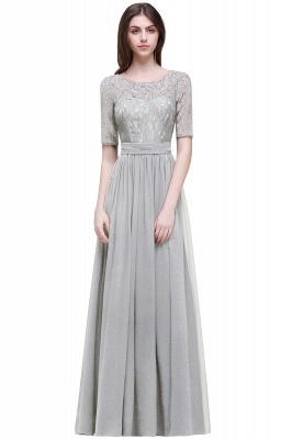 AUBRIELLE | A-line Scoop Chiffon Elegant Prom Dress With Lace_8