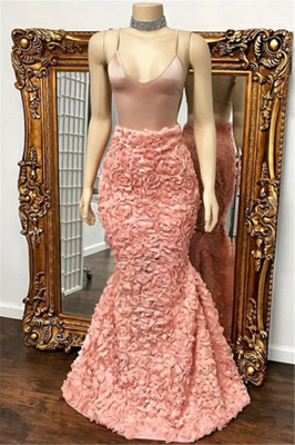 Floor Length Spaghetti Straps Mermaid Gorgeous Prom Dresses_2