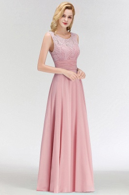 Lace Gorgeous Scoop Sleeveless Floor-Length Long Chiffon Bridesmaid Dress_5