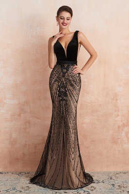 Gorgeous Sexy Black Long Prom Dresses Velvet | Elegant Mermaid Evening Dresses_4
