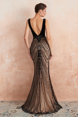 Wunderschöne sexy schwarze lange Ballkleider aus Samt | Elegante Abendkleider im Meerjungfrau-Stil_7