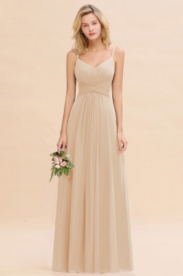 Elegant Sleeveless Ruffle Chiffon Bridesmaid Dress Affordable Backless Long Wedding Party Dress_2