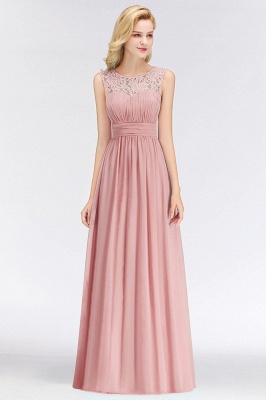 Elegant Long Sleeveless Lace Scoop Chiffon Bridesmaid Dress_6