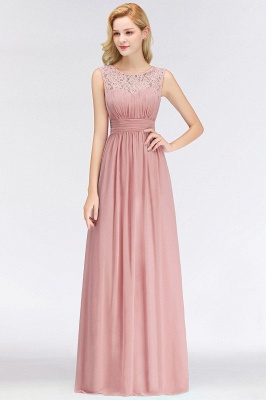 Elegant Long Sleeveless Lace Scoop Chiffon Bridesmaid Dress_5