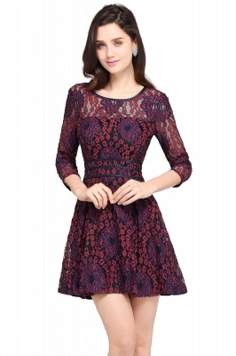 ANNIKA | A-line Scoop Short Lace Cocktail Dresses_1