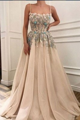 Glamour bretelles spaghetti une ligne robe longue robe de soirée de bal_2