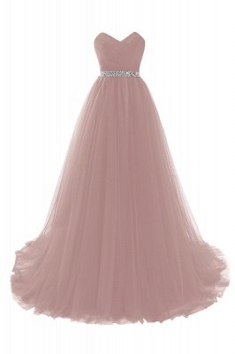 ANGELINA | A-Linie Schatz Burgund Tulle Abendkleid mit Perlen_2