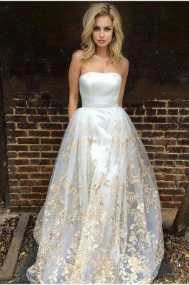 Robe de bal glamour sans bretelles longue en tulle avec appliques en dentelle en vente_2