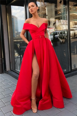 Off The Shoulder Formal Dresses  | Sexy Long Evening Gowns with Side Slit_2