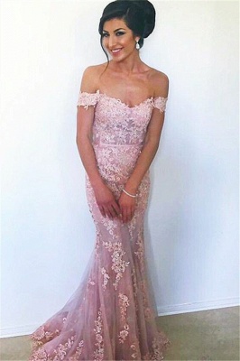 Elegant Off-the-Shoulder Evening Dress |Mermaid Prom Dress_2