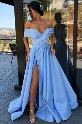 Off The Shoulder Formal Dresses  | Sexy Long Evening Gowns with Side Slit_7
