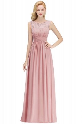 MABEL | A-line Sleevless Long Lace Appliques Neckline Bridesmaid Dresses_1