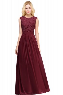 EMELY | Sheath Crew Sleeveless Floor-length Lace Top Chiffon Bridesmaid Dresses_5