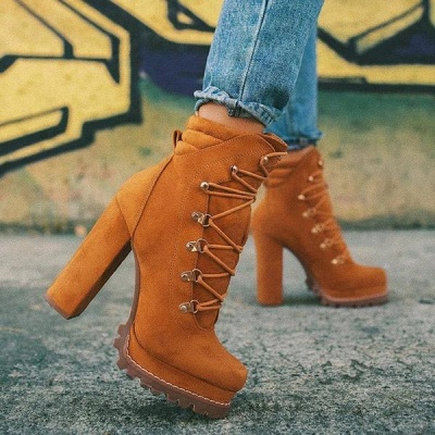 High Heel Winter Warm Boots Waterproof Platform Boots for Women_2