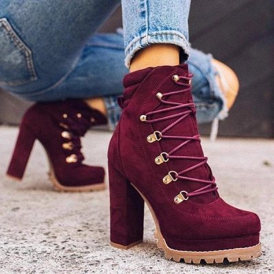 High Heel Winter Warm Boots Waterproof Platform Boots for Women_1