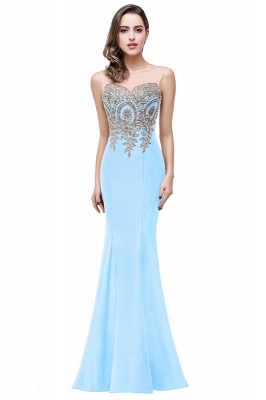 Frauen Strass Applikationen Sheer Maxi lange Abend Prom Party Kleider_11