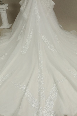 3/4 Sleeve White/Ivory Aline Wedding Dress Floral Lace Garden Bridal Gown_6