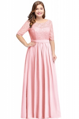 AUBRIELLE | A-line Scoop Chiffon Elegant Prom Dress With Lace_2