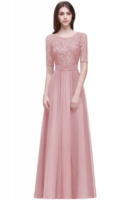 AUBRIELLE | A-line Scoop Chiffon Elegant Prom Dress With Lace_3