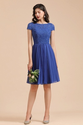 Stylish Floral Lace Short Sleeves Aline Party Dress Mini Daily Casual Dress_4