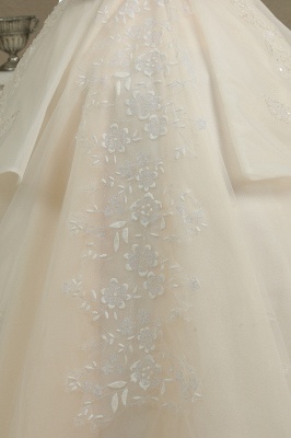 Off Sohulder Aline White Princess Bridal Gown Floor  Length Lace Wedding Dress_3