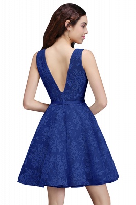 ALEAH | A Line Strtaps Lace Cocktail Homecoming Dresses With Sash_3