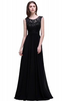 AUDRINA | A-Linie Scoop Chiffon Abendkleid mit Spitze_5