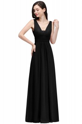 ALEXA | Sheath V Neck Burgundy Chiffon Long Evening Dresses_2