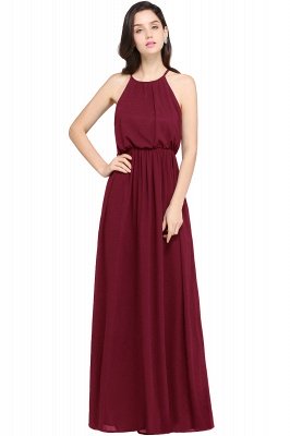 CHEYENNE | A-line Floor-length Chiffon Navy Blue Simple Prom Dress_2