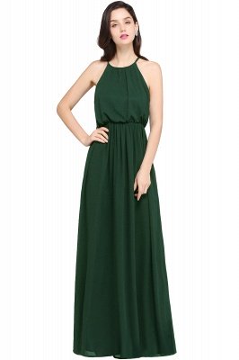 Einfache bodenlangen Halfter Chiffon Ärmelloses Abendkleid_9