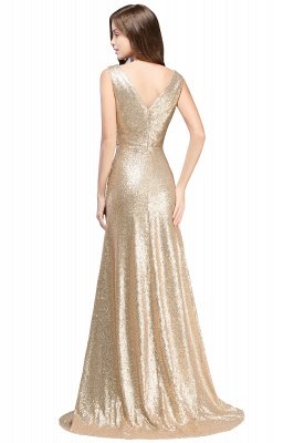 ELSA | A-line Sleeveless Floor-length V-neck Sequins Prom Dresses_2