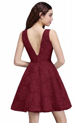 ALEAH | A Line Strtaps Lace Cocktail Homecoming Dresses With Sash_2