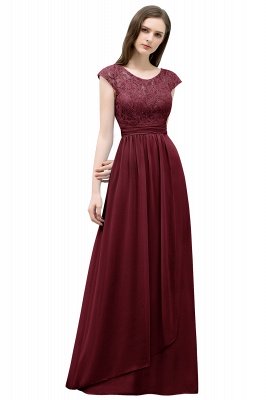 SHIRLEY | A-line Long Cap Sleeves Lace Top Chiffon Bridesmaid Dresses_3