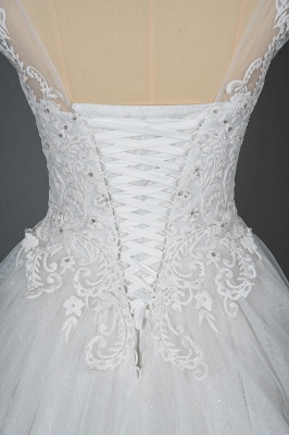 Cap manches col en V tulle dentelle appliques robe de mariée Aline_6