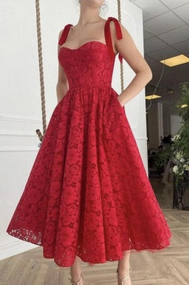 Charmantes Schatz ärmelloses rotes tägliches Freizeitkleid Partykleid_1