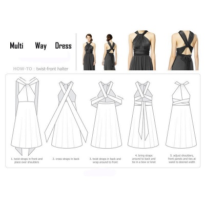 Convertible Dress  Bridesmaid Dress Multi-way Twist Wrap Dress_24