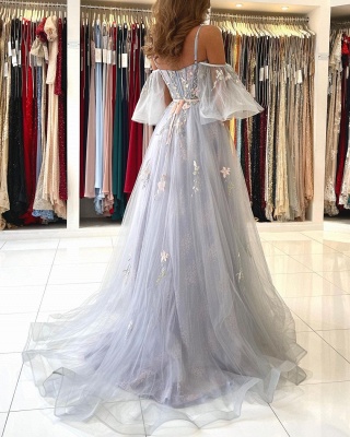 Charmante robe de soirée en tulle à épaules dénudées_6