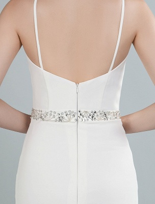 Einfache Brautkleider Mantel Sweetheart Neck Long Sleeves Perlen Brautkleider mit Zug Exklusiv_9