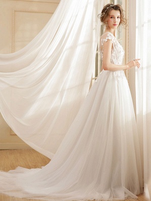 Beach Wedding Dress Bohemian Maxi Bridal Dresses Ivory Flowers Applique Illusion Open Back Summer Wedding Gowns_2