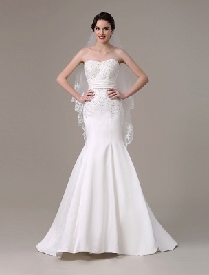 Mermaid Wedding Dresses With Elegant Detachable Lace Jacket Sweep Train(Veil Not Included) Exclusive_5