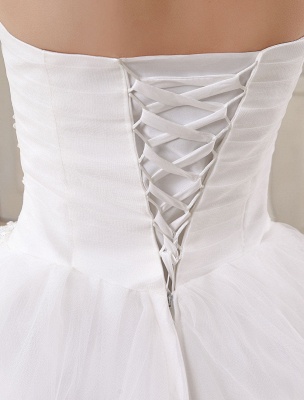 Robes de mariée princesse ivoire robe de bal robe de mariée sans bretelles chérie cou dentelle perlée robe de mariée plissée_6
