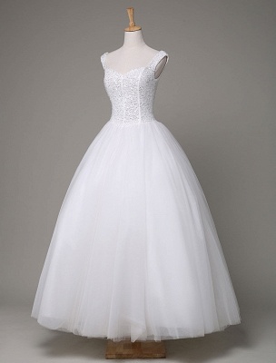 Tulle Wedding Dress Sweatheart Beading Ball Gown Floor Length Bridal Dress_2