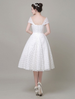 Robe de mariée chérie Tulle A-ligne robe de mariée longueur genou_3