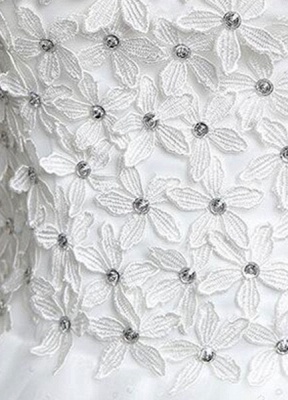 Princess Wedding Dress Ivory Sweetheart Illusion Neckline Cut Out Floor Length Bridal Dress With Rhinestone Flowers_6