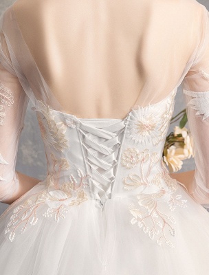 Ball-Gown-Princess-Wedding-Dresses-Ivory-Half-Sleeve-Backless-Applique-Bridal-Dress_9