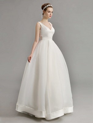 Vintage Inspired Plunge V Neck Wedding Gown With Bow Embellished Cut Out Back Exclusive_5