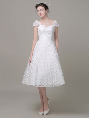 Robe de mariée chérie Tulle A-ligne robe de mariée longueur genou_1