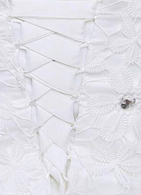 Robe de mariée ivoire sans manches semi-transparente décolleté bijou dentelle A-ligne robe de mariée longueur au sol_7