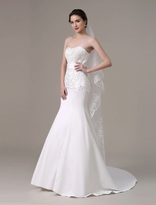 Mermaid Wedding Dresses With Elegant Detachable Lace Jacket Sweep Train(Veil Not Included) Exclusive_9