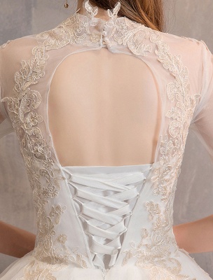 Tulle-Wedding-Dresses-Princess-Bridal-Gown-Illusion-Collar-Half-Sleeve-Floor-Length-Bridal-Dress_10